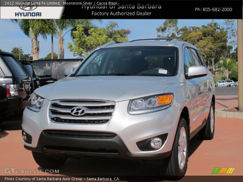 Moonstone Silver / Cocoa Black 2012 Hyundai Santa Fe Limited