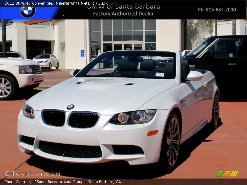 Mineral White Metallic / Black 2012 BMW M3 Convertible