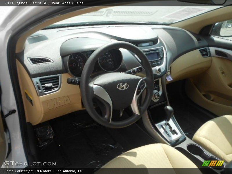 Pearl White / Beige 2011 Hyundai Elantra GLS