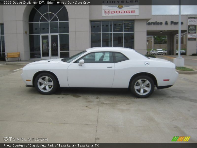 Bright White / Dark Slate Gray 2012 Dodge Challenger SXT