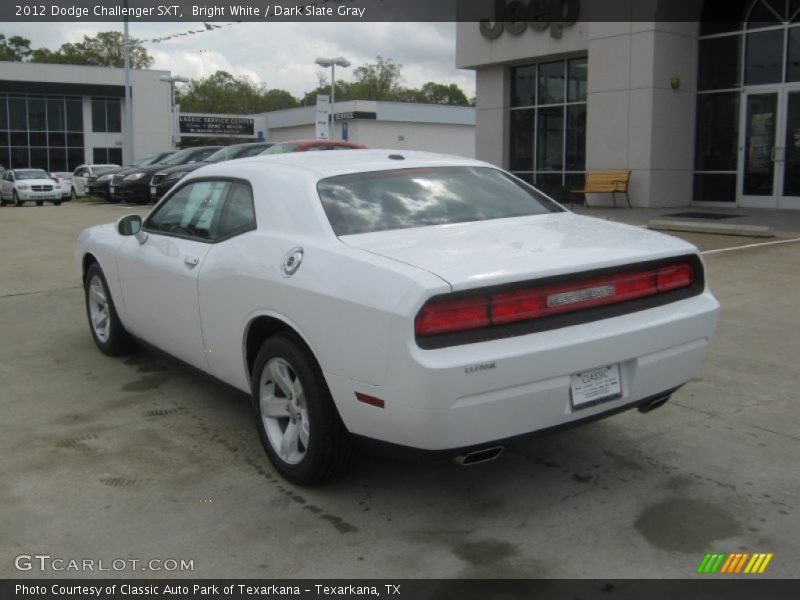 Bright White / Dark Slate Gray 2012 Dodge Challenger SXT