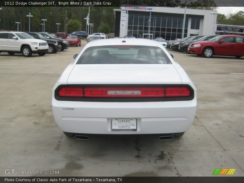Bright White / Dark Slate Gray 2012 Dodge Challenger SXT