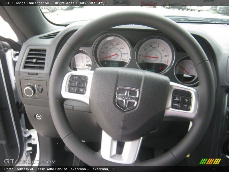 Bright White / Dark Slate Gray 2012 Dodge Challenger SXT