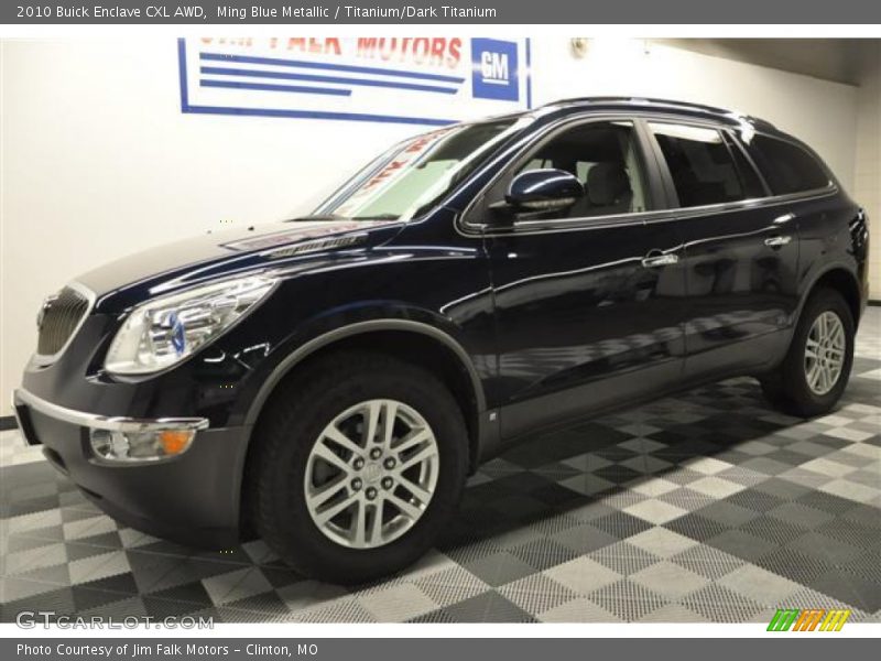 Ming Blue Metallic / Titanium/Dark Titanium 2010 Buick Enclave CXL AWD