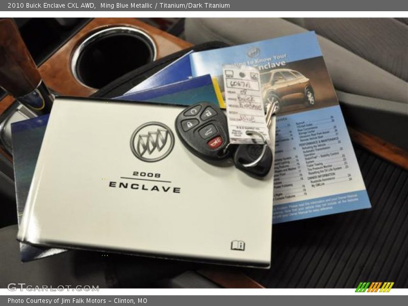 Ming Blue Metallic / Titanium/Dark Titanium 2010 Buick Enclave CXL AWD