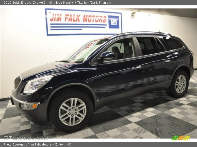 Ming Blue Metallic / Titanium/Dark Titanium 2010 Buick Enclave CXL AWD