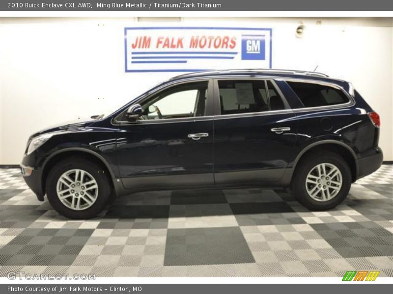 Ming Blue Metallic / Titanium/Dark Titanium 2010 Buick Enclave CXL AWD