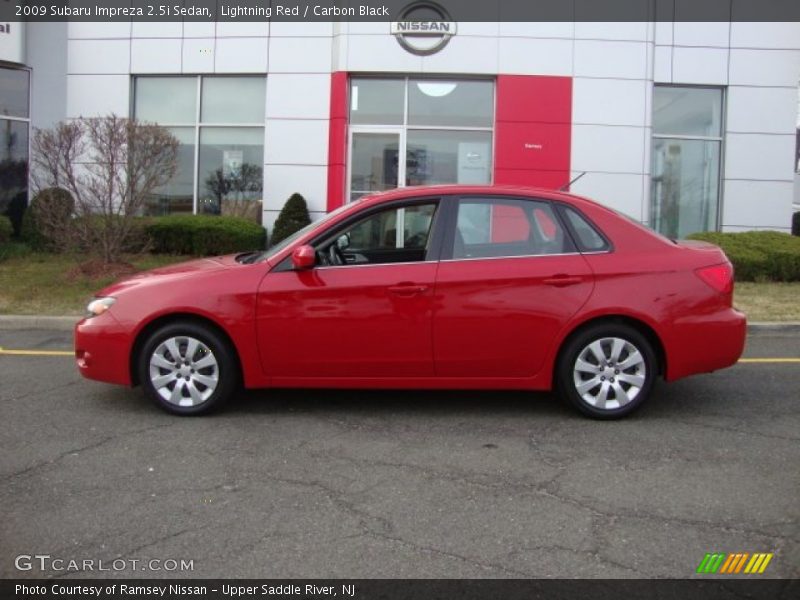 Lightning Red / Carbon Black 2009 Subaru Impreza 2.5i Sedan