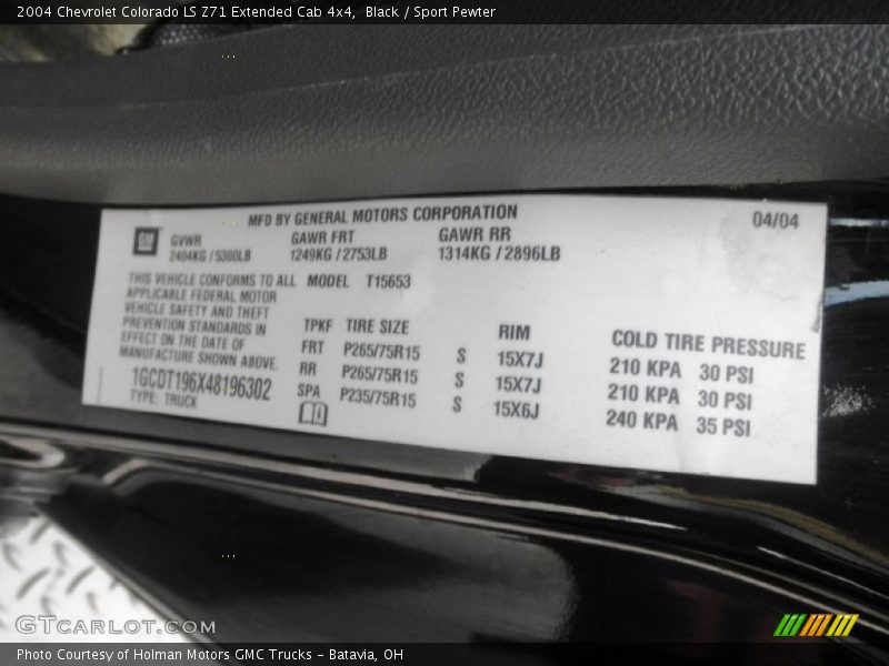 Black / Sport Pewter 2004 Chevrolet Colorado LS Z71 Extended Cab 4x4