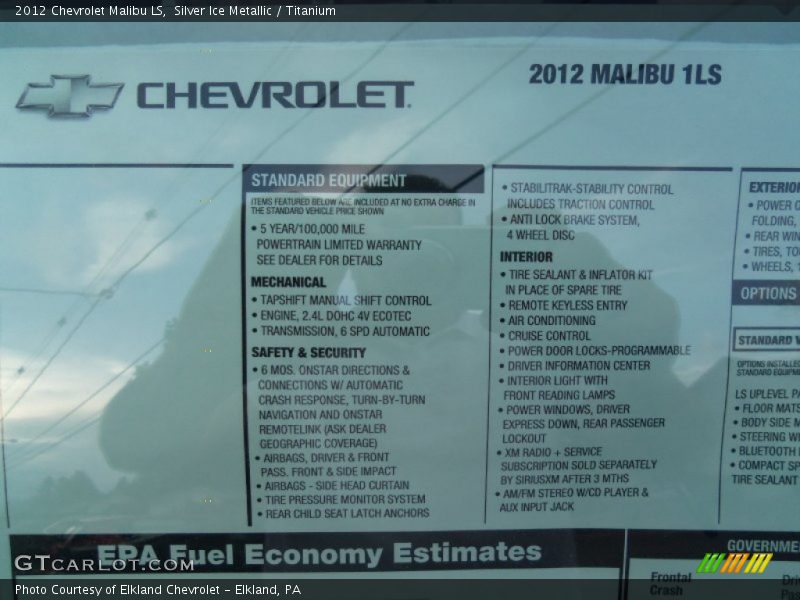 Silver Ice Metallic / Titanium 2012 Chevrolet Malibu LS