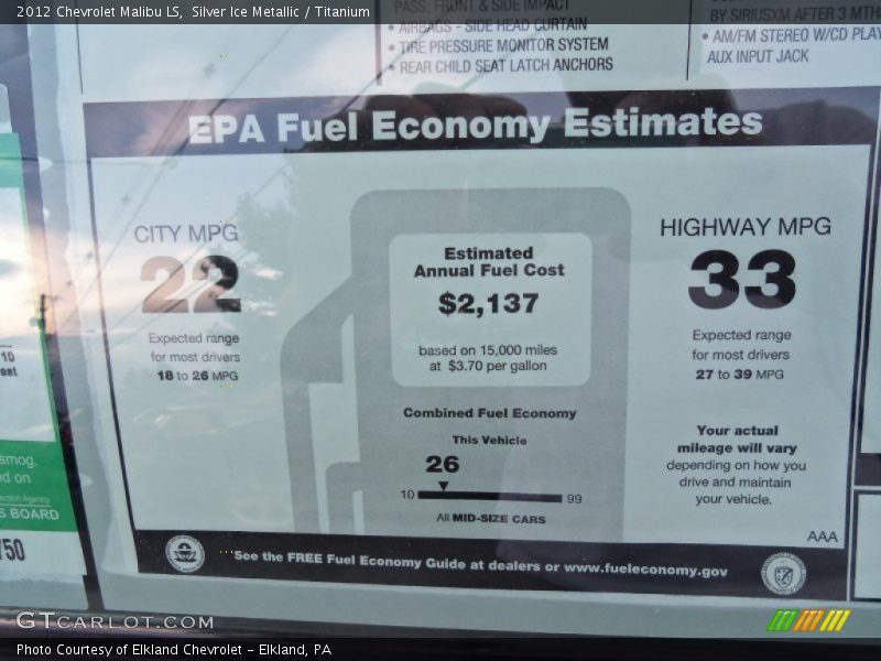 Silver Ice Metallic / Titanium 2012 Chevrolet Malibu LS