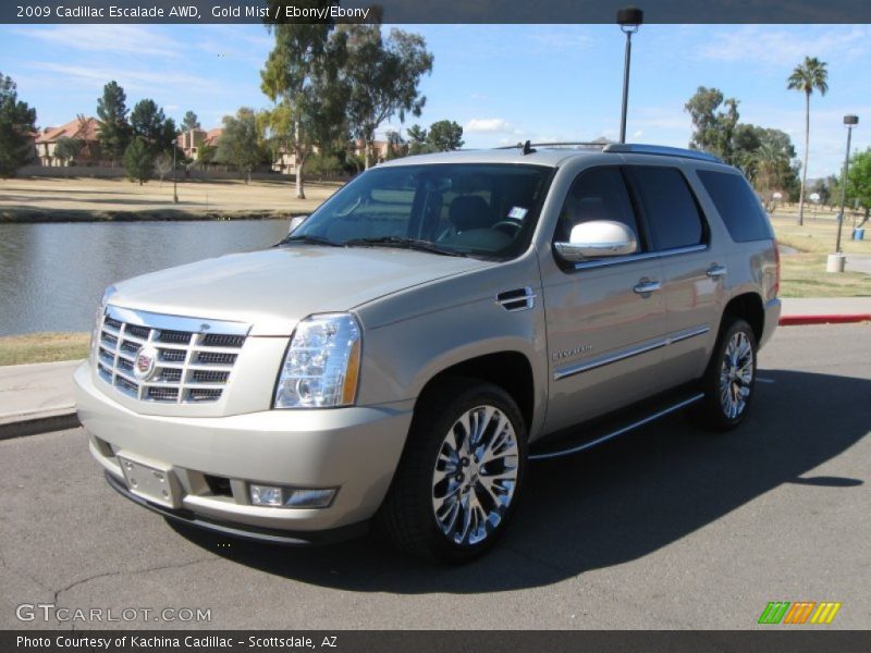 Gold Mist / Ebony/Ebony 2009 Cadillac Escalade AWD