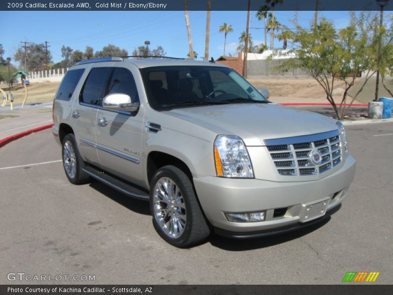 Gold Mist / Ebony/Ebony 2009 Cadillac Escalade AWD