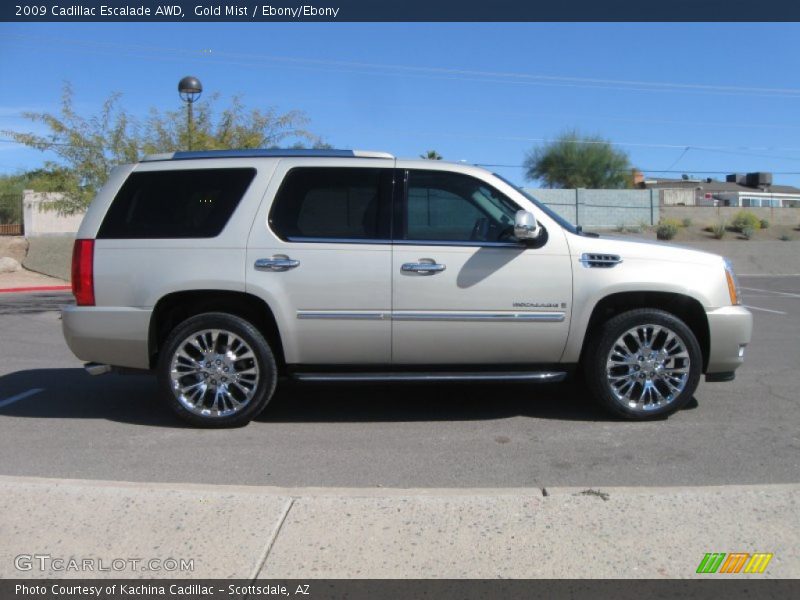 Gold Mist / Ebony/Ebony 2009 Cadillac Escalade AWD
