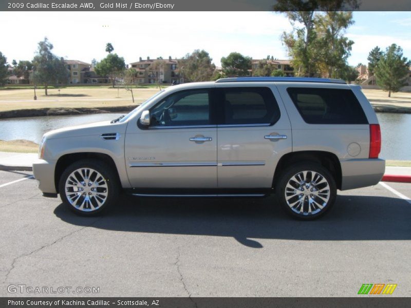 Gold Mist / Ebony/Ebony 2009 Cadillac Escalade AWD