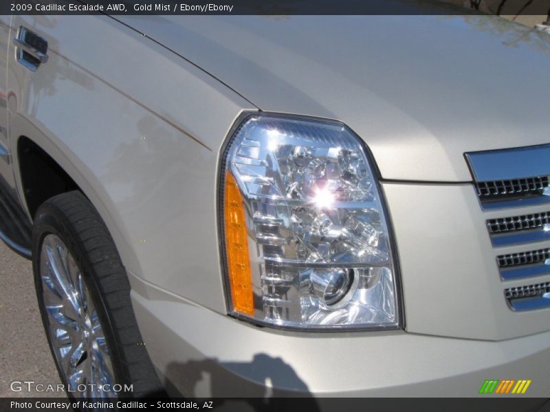 Gold Mist / Ebony/Ebony 2009 Cadillac Escalade AWD