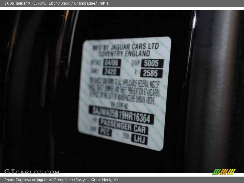 Ebony Black / Champagne/Truffle 2009 Jaguar XF Luxury