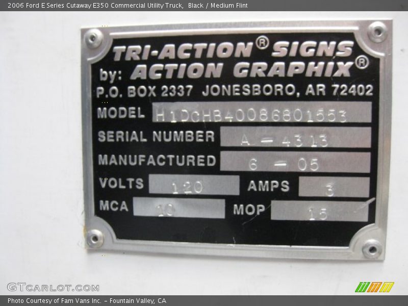 Black / Medium Flint 2006 Ford E Series Cutaway E350 Commercial Utility Truck