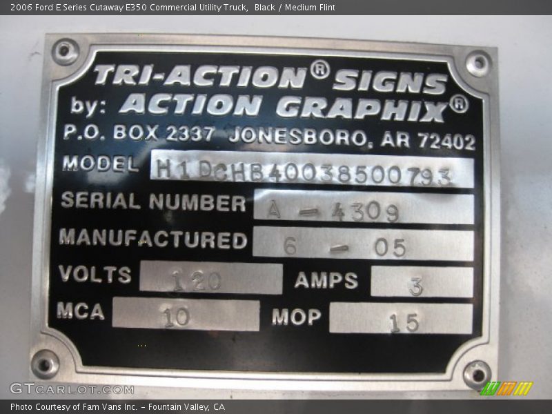 Black / Medium Flint 2006 Ford E Series Cutaway E350 Commercial Utility Truck