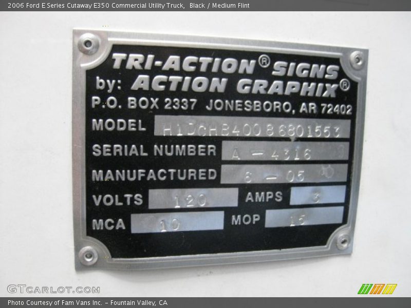 Black / Medium Flint 2006 Ford E Series Cutaway E350 Commercial Utility Truck