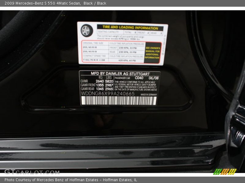 Black / Black 2009 Mercedes-Benz S 550 4Matic Sedan
