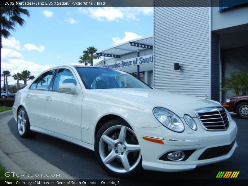 Arctic White / Black 2009 Mercedes-Benz E 350 Sedan