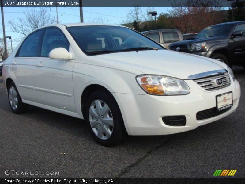White / Gray 2007 Kia Spectra EX Sedan
