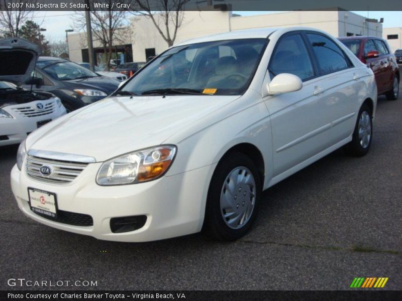 White / Gray 2007 Kia Spectra EX Sedan