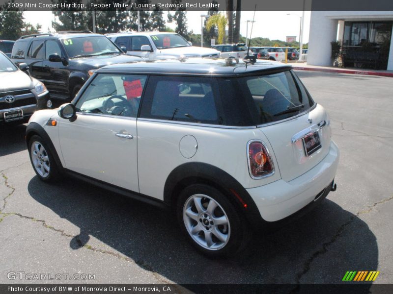 Pepper White / Lounge Redwood Red Leather 2009 Mini Cooper Hardtop
