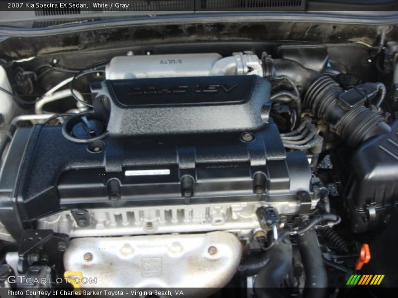 White / Gray 2007 Kia Spectra EX Sedan