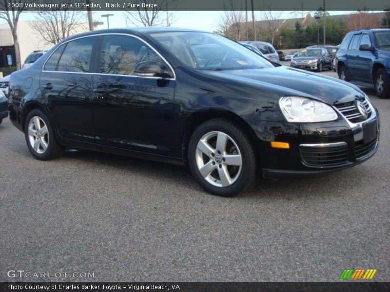 Black / Pure Beige 2008 Volkswagen Jetta SE Sedan