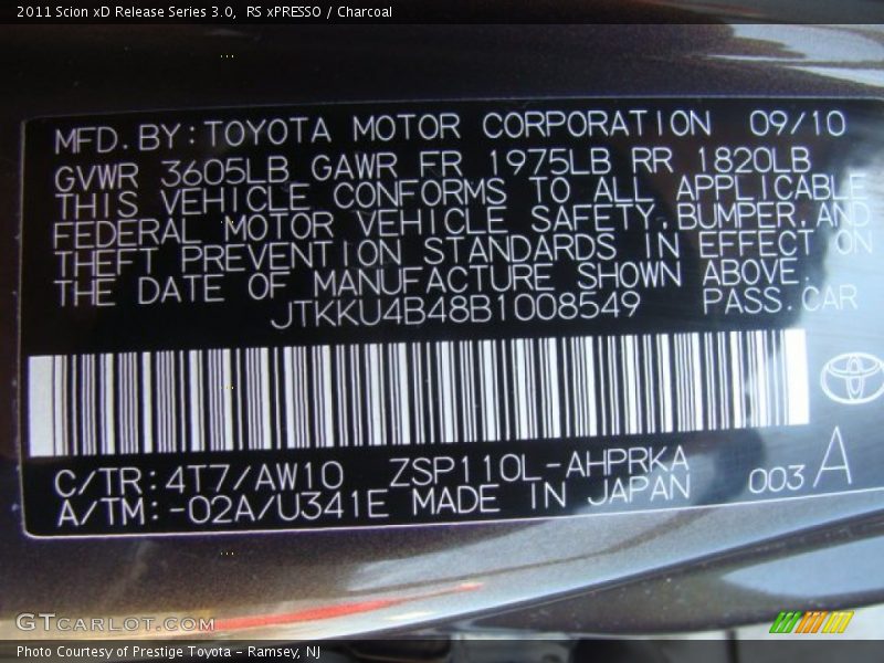 2011 xD Release Series 3.0 RS xPRESSO Color Code 4T7