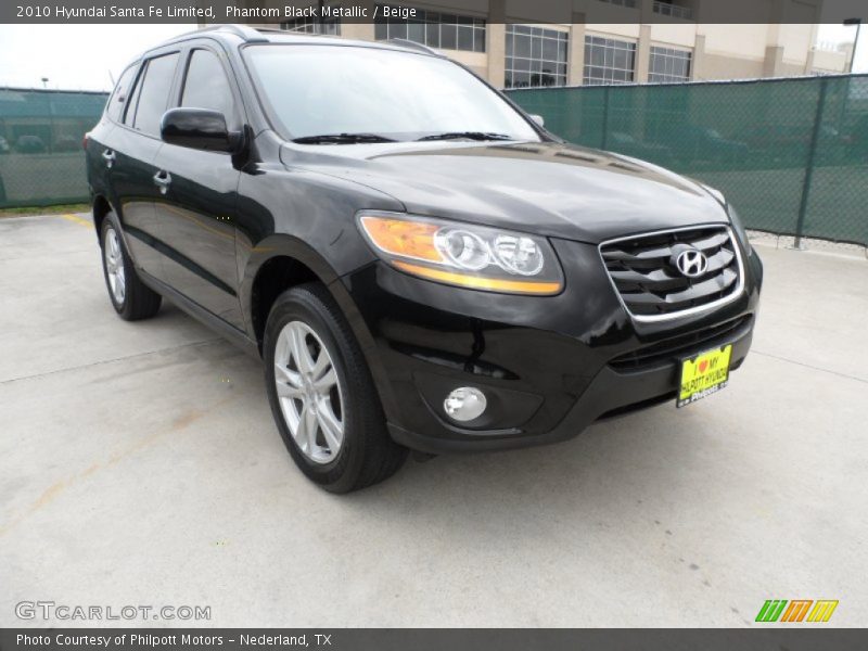 Phantom Black Metallic / Beige 2010 Hyundai Santa Fe Limited