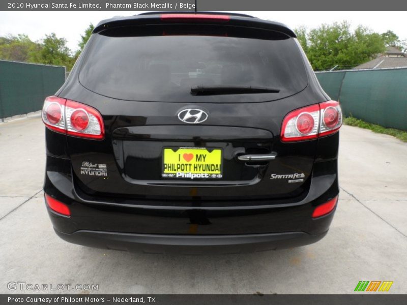 Phantom Black Metallic / Beige 2010 Hyundai Santa Fe Limited