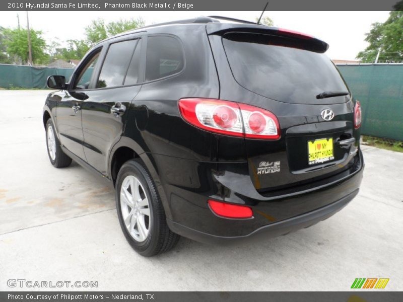 Phantom Black Metallic / Beige 2010 Hyundai Santa Fe Limited