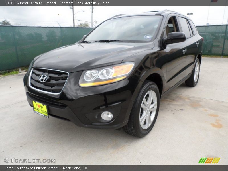 Phantom Black Metallic / Beige 2010 Hyundai Santa Fe Limited