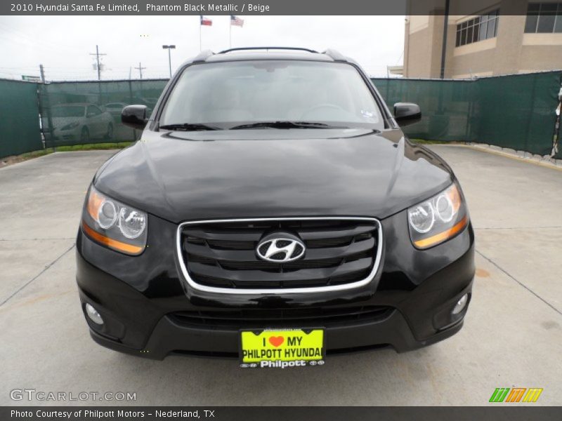 Phantom Black Metallic / Beige 2010 Hyundai Santa Fe Limited