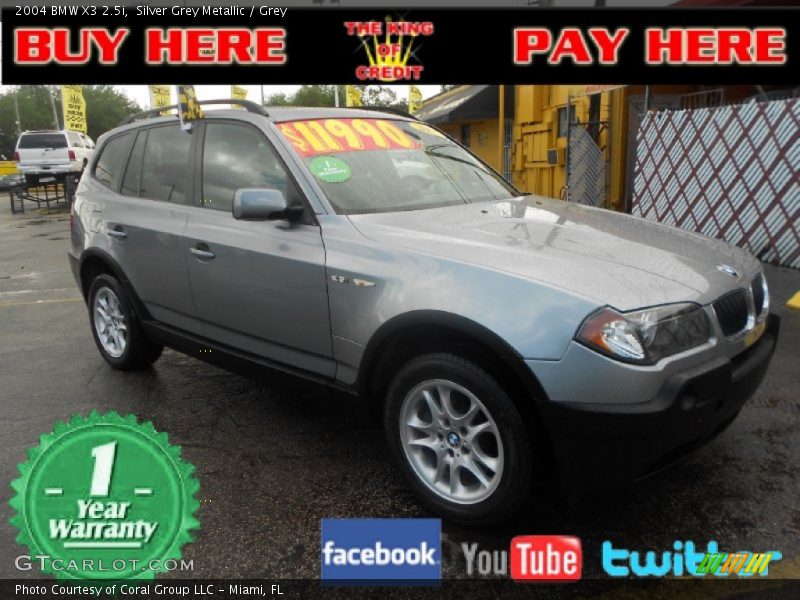 Silver Grey Metallic / Grey 2004 BMW X3 2.5i