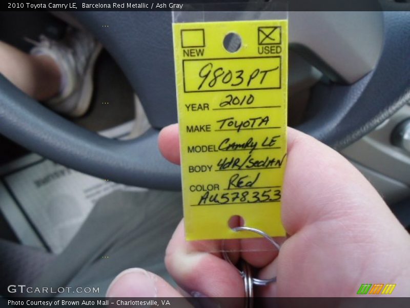 Barcelona Red Metallic / Ash Gray 2010 Toyota Camry LE