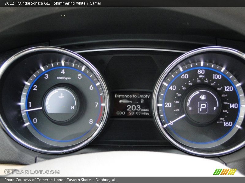 Shimmering White / Camel 2012 Hyundai Sonata GLS