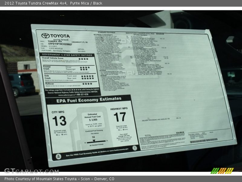 Pyrite Mica / Black 2012 Toyota Tundra CrewMax 4x4