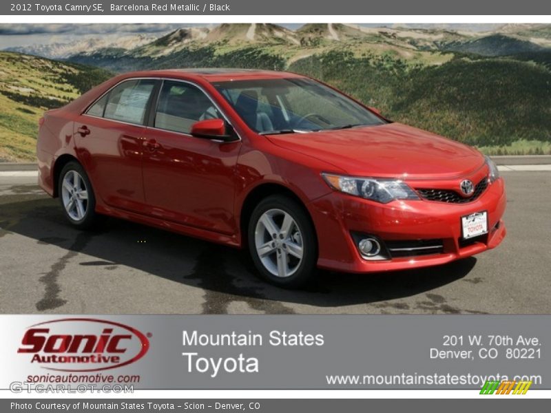 Barcelona Red Metallic / Black 2012 Toyota Camry SE