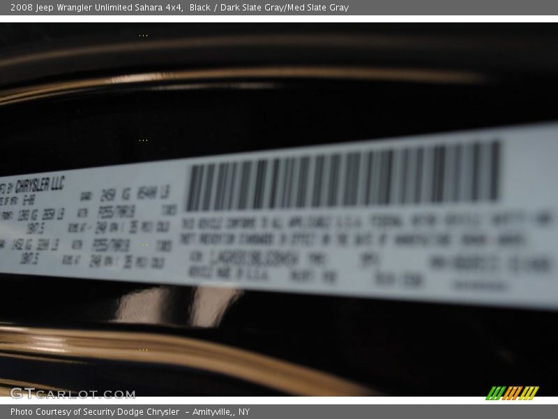 Black / Dark Slate Gray/Med Slate Gray 2008 Jeep Wrangler Unlimited Sahara 4x4