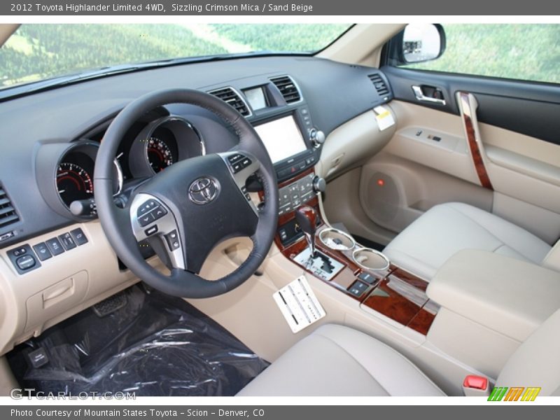 Sizzling Crimson Mica / Sand Beige 2012 Toyota Highlander Limited 4WD