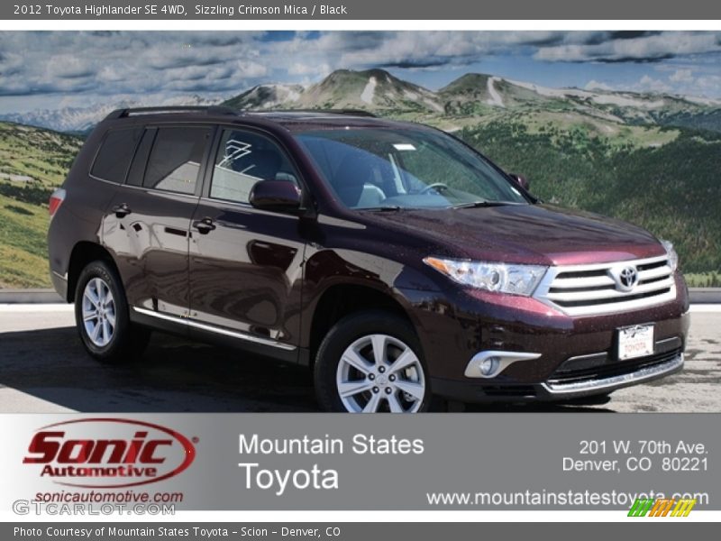 Sizzling Crimson Mica / Black 2012 Toyota Highlander SE 4WD
