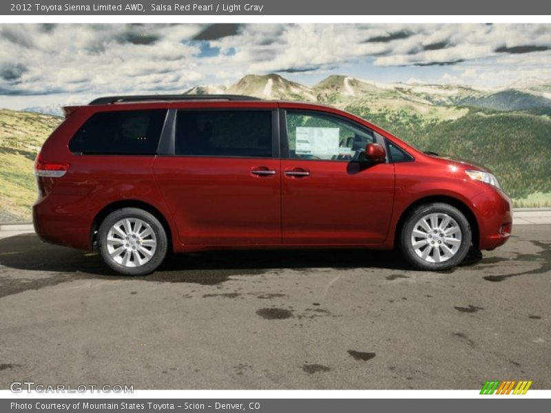 Salsa Red Pearl / Light Gray 2012 Toyota Sienna Limited AWD