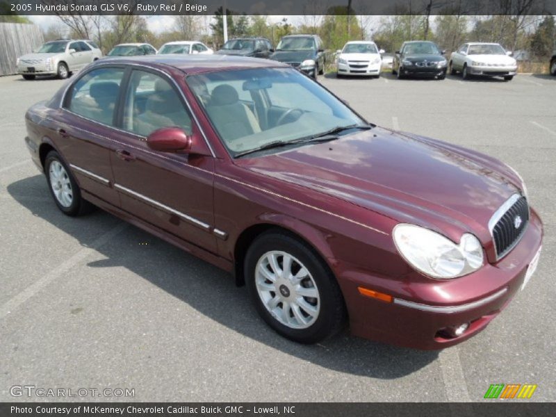 Ruby Red / Beige 2005 Hyundai Sonata GLS V6
