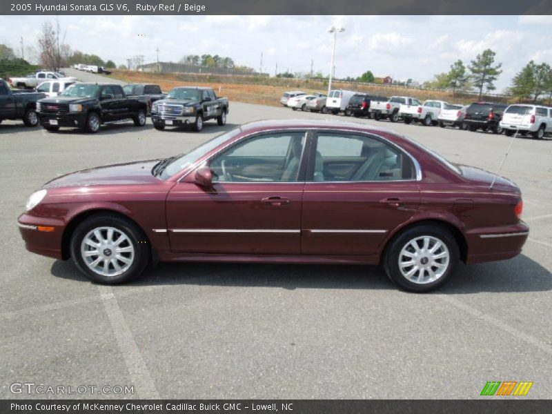 Ruby Red / Beige 2005 Hyundai Sonata GLS V6