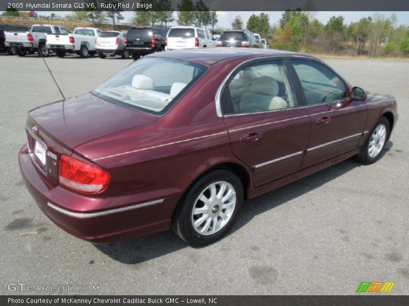 Ruby Red / Beige 2005 Hyundai Sonata GLS V6