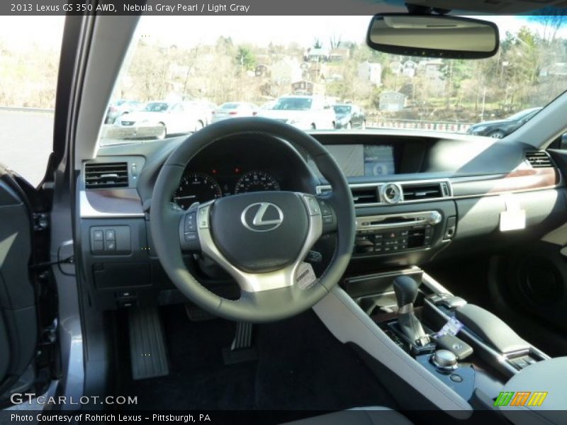 Nebula Gray Pearl / Light Gray 2013 Lexus GS 350 AWD